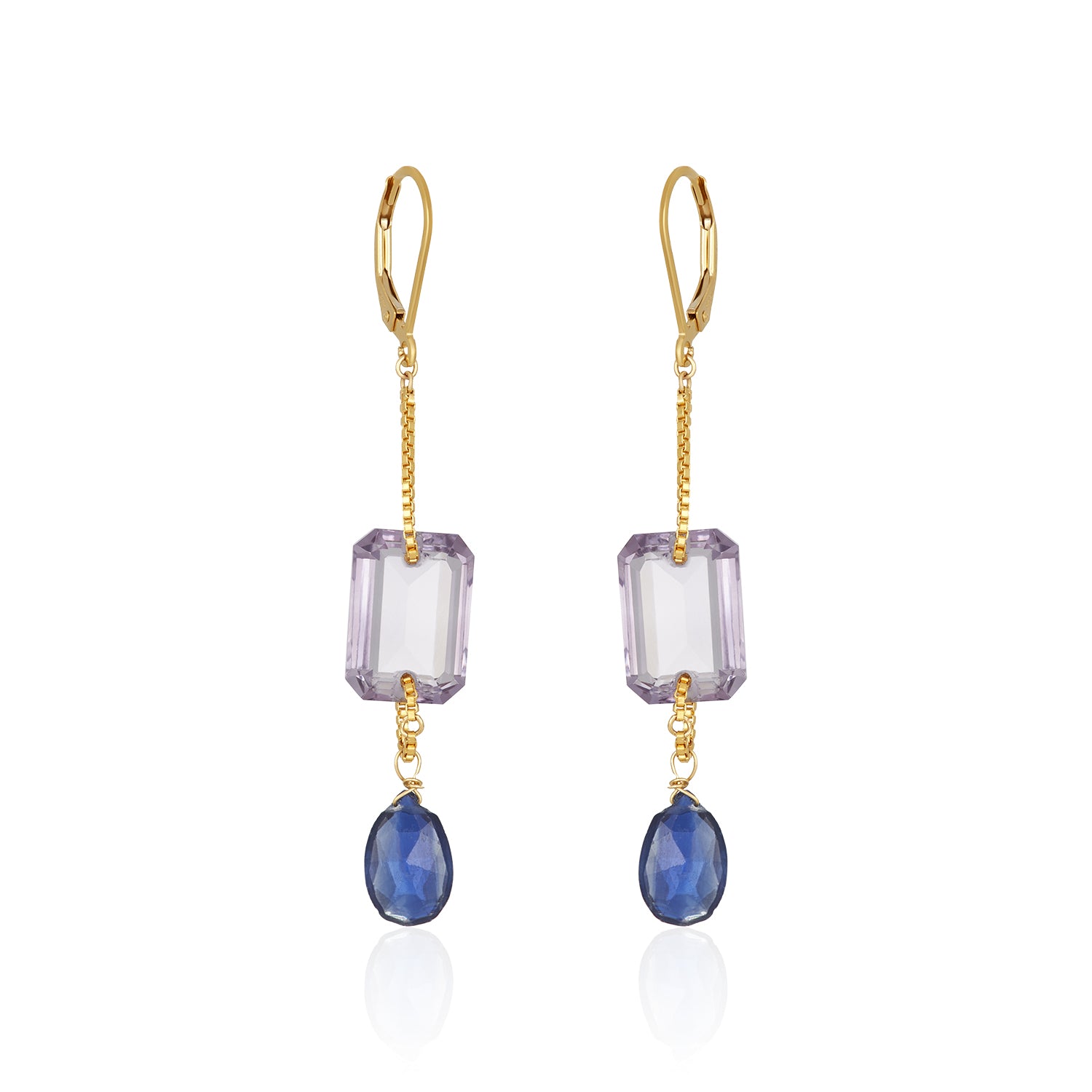 Avery Amethyst London Blue Topaz Earrings