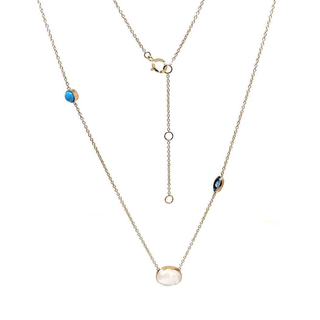 Turquoise In The Fall Trio  Necklace