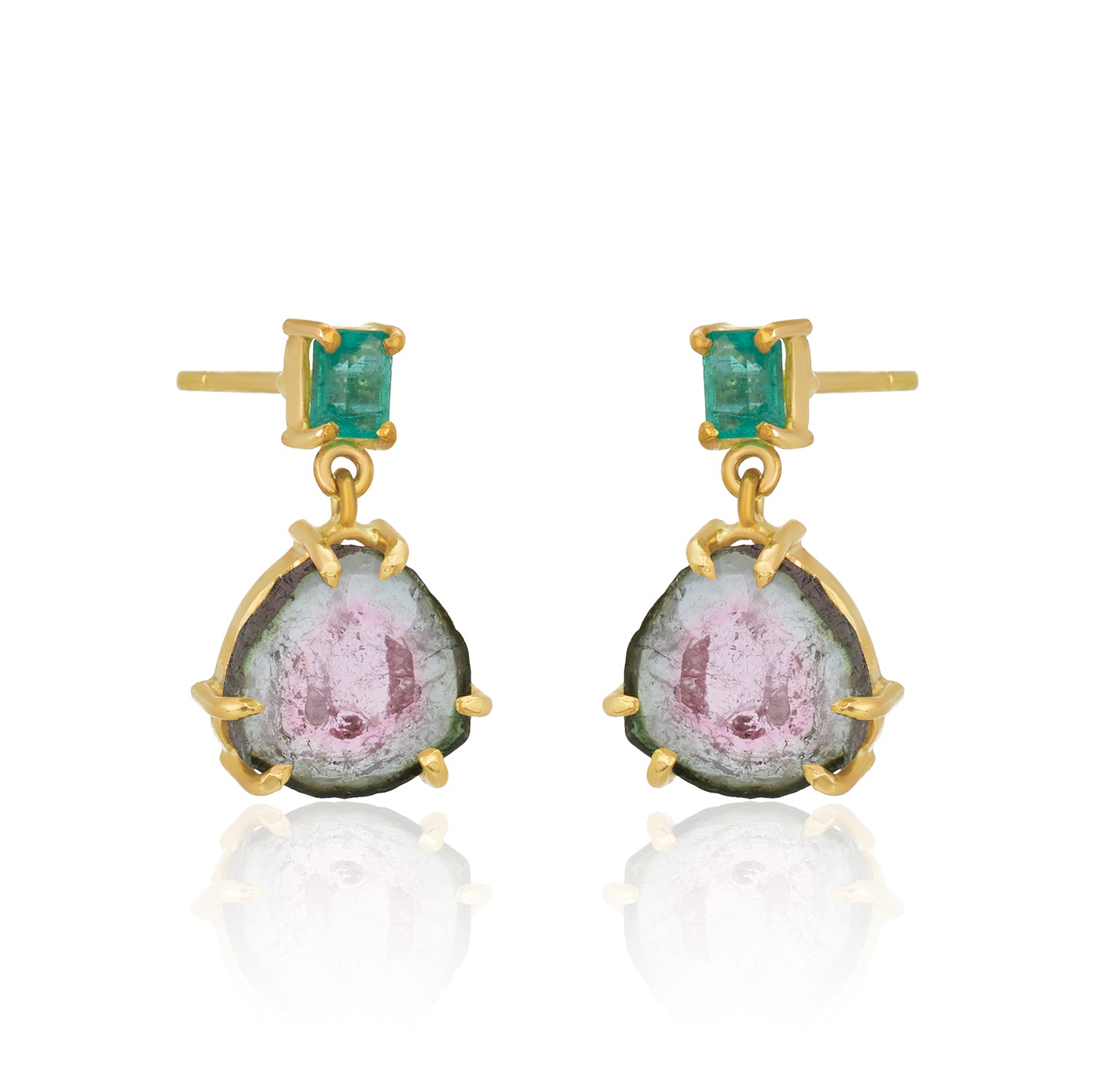 Emerald Water Lily Earrings