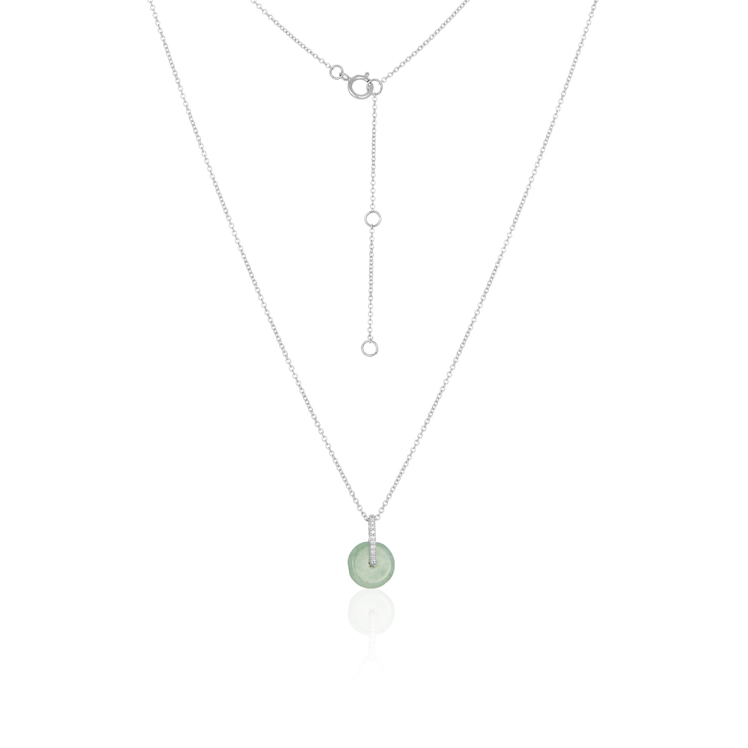 Jade Diamond Bail Necklace In 14K or Sterling Silver