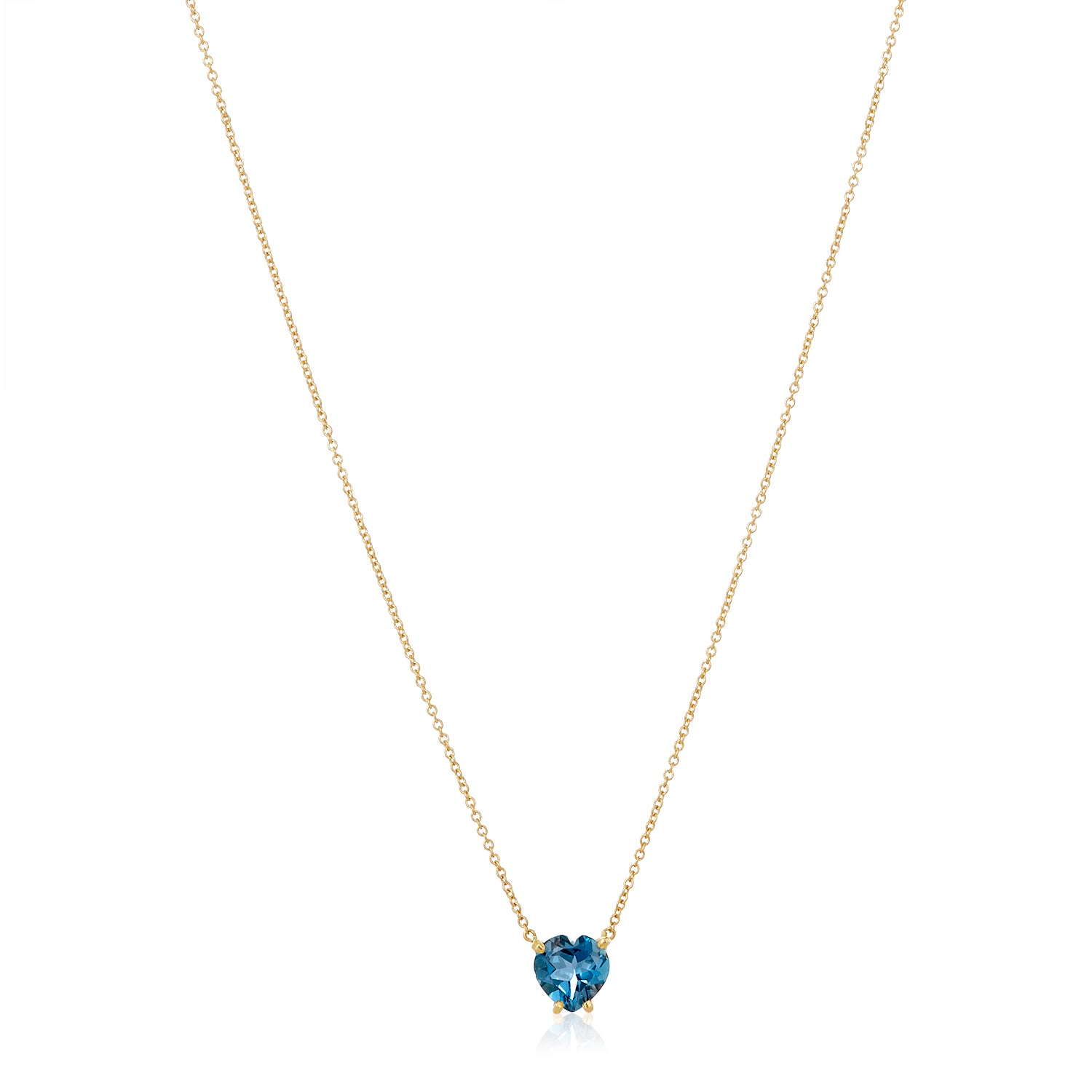 Hearty London Blue Necklace in 14k