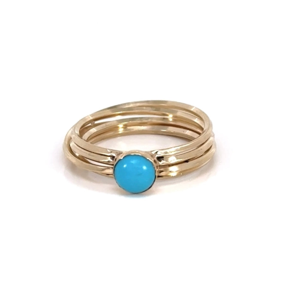 Mia Multi Hoop Mini Gem Ring-Turquoise