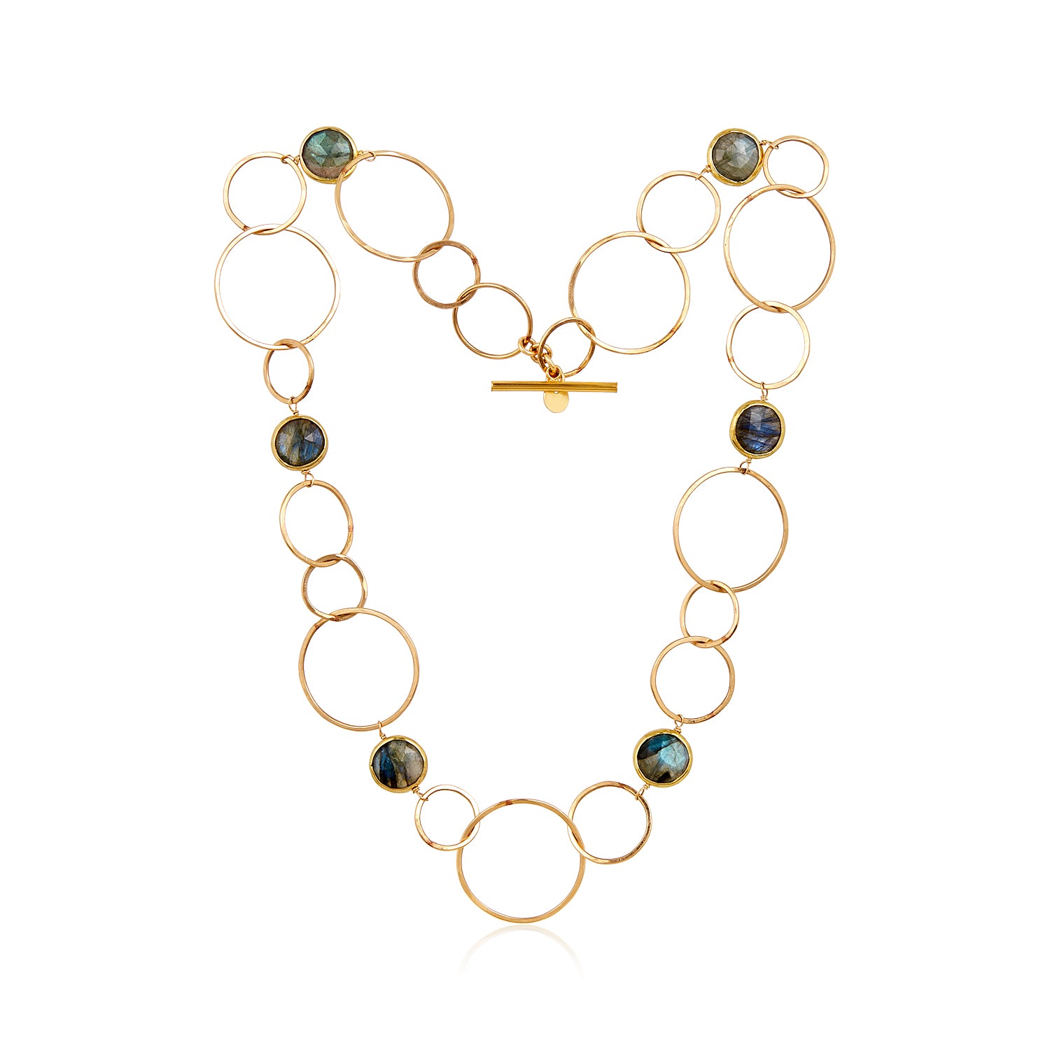 Interwoven Circle Labradorite Necklace