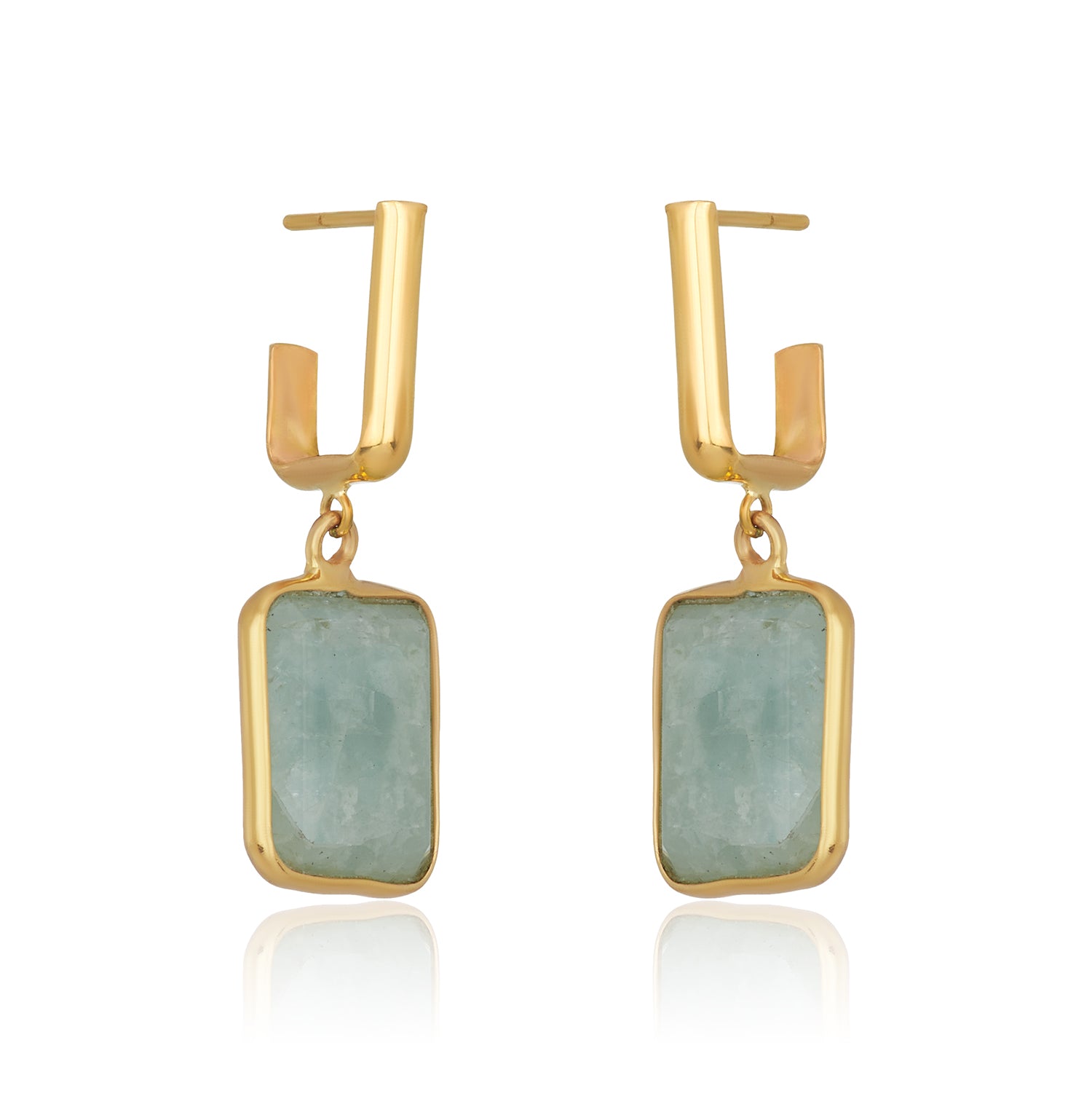 Rectangle Gem Drop With Rectangle Hoops