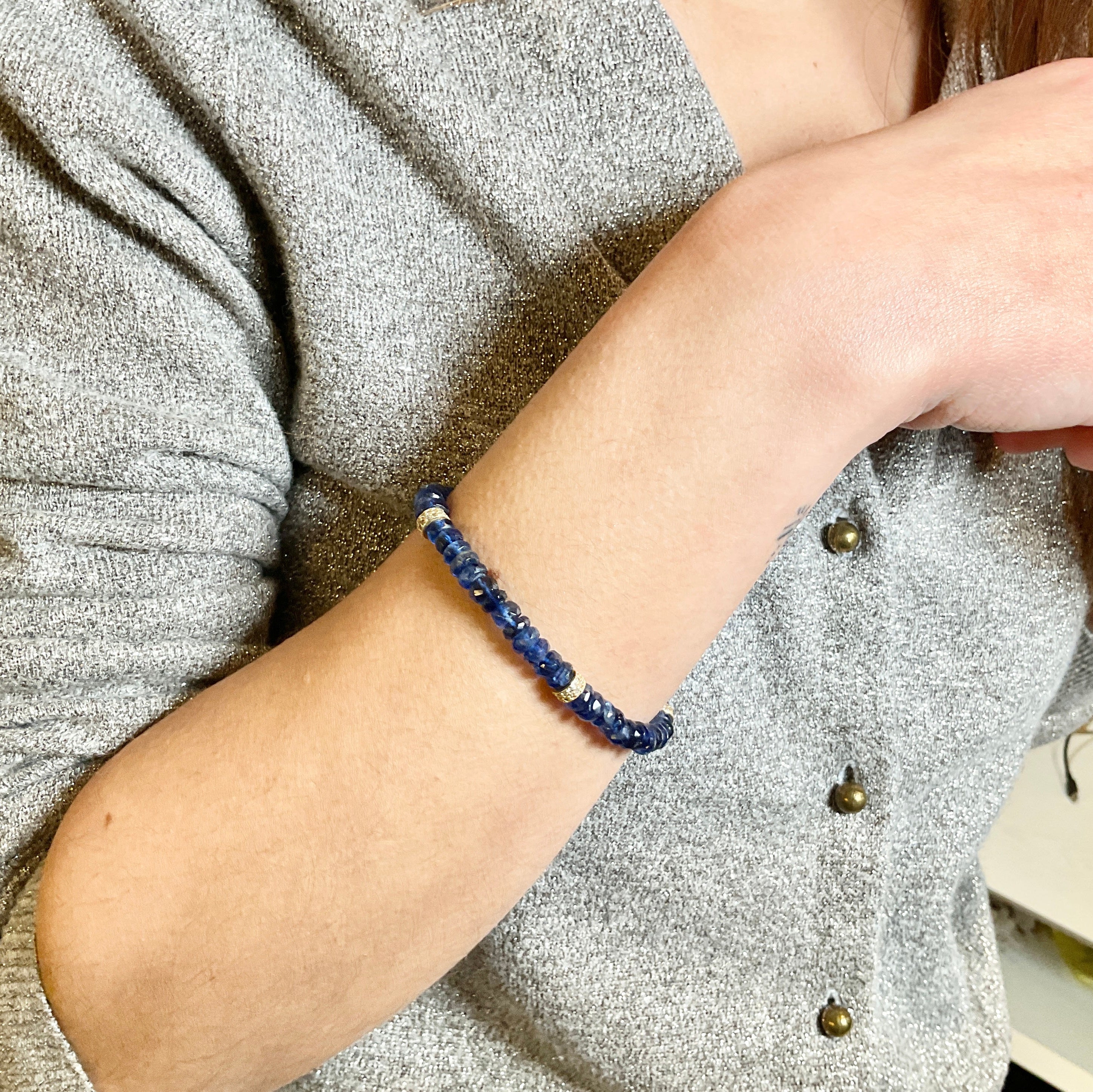Sapphire With Diamond Roundel Bracelet