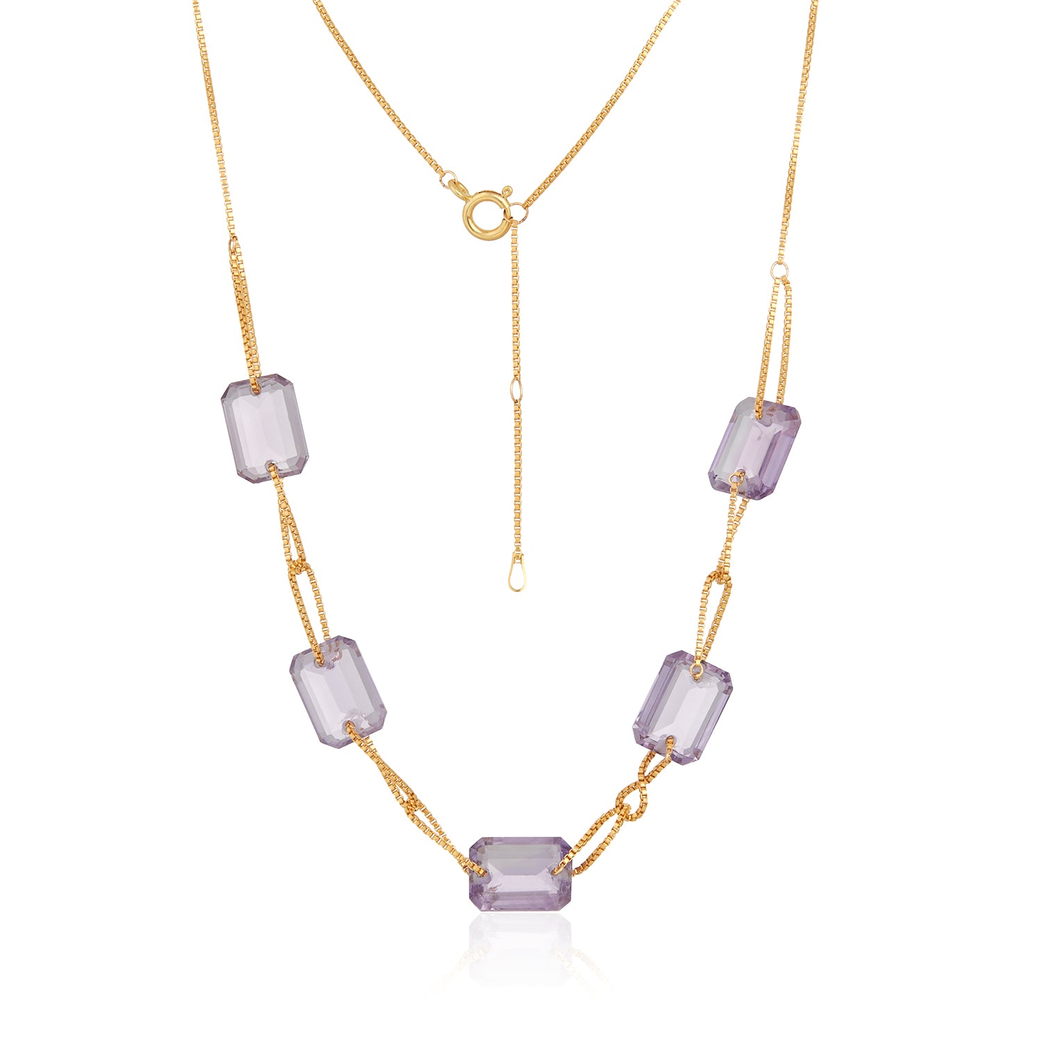 Avery Purple Amethyst Gold Necklace