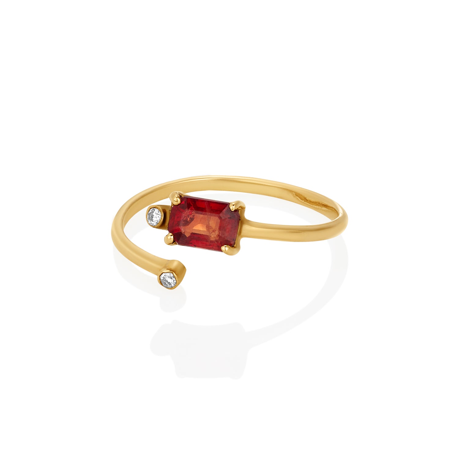 Ruby Open End Diamond Ring