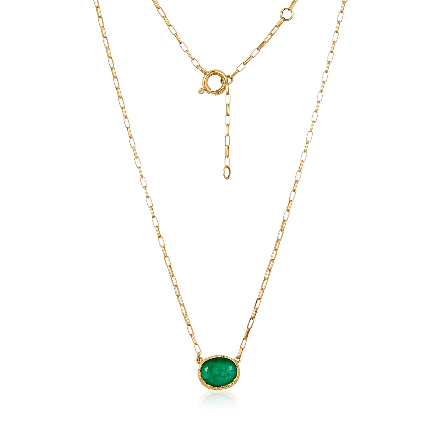 Simply Emerald Necklace in 14k