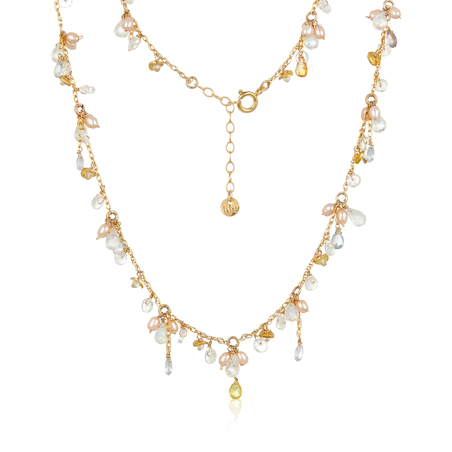 Moonstone Peachy Pearl Necklace