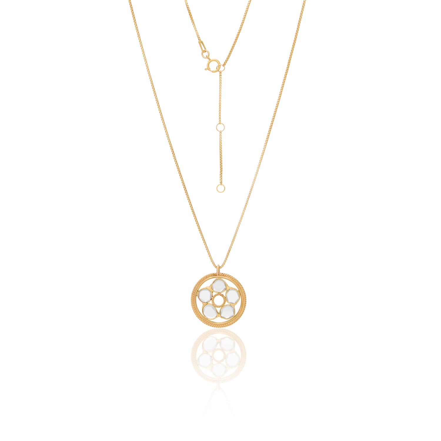 Wheel of Flower Moissanite Pendant Necklace