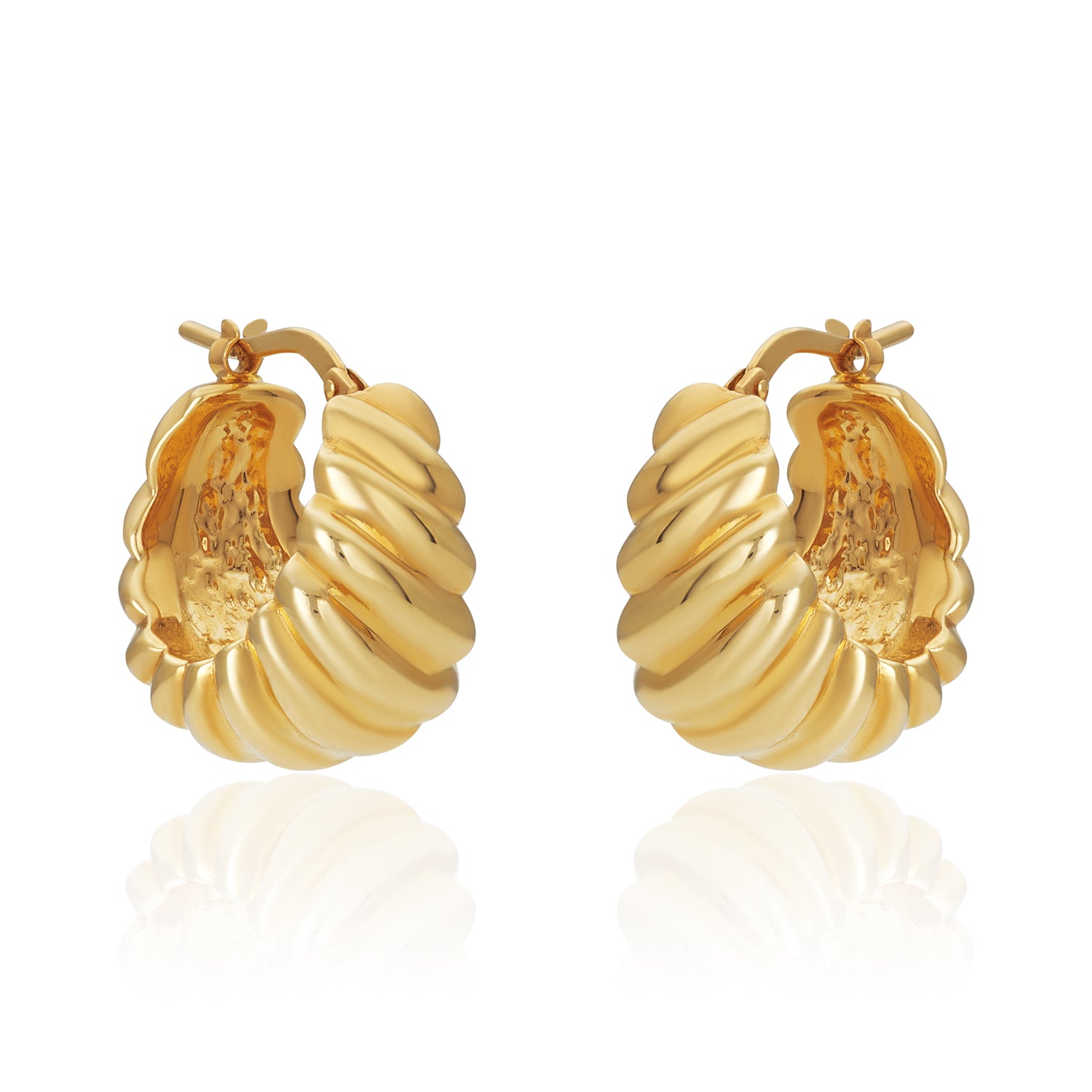 Shell Hoops Earrings 14k