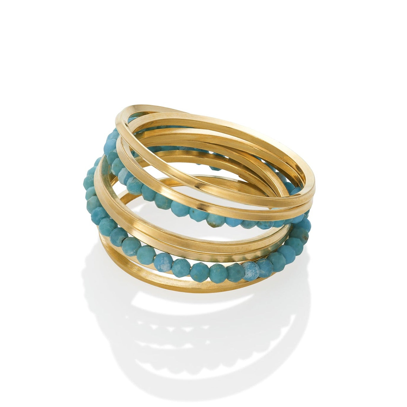 Mia Multi Hoops Gem Ring -Turquoise