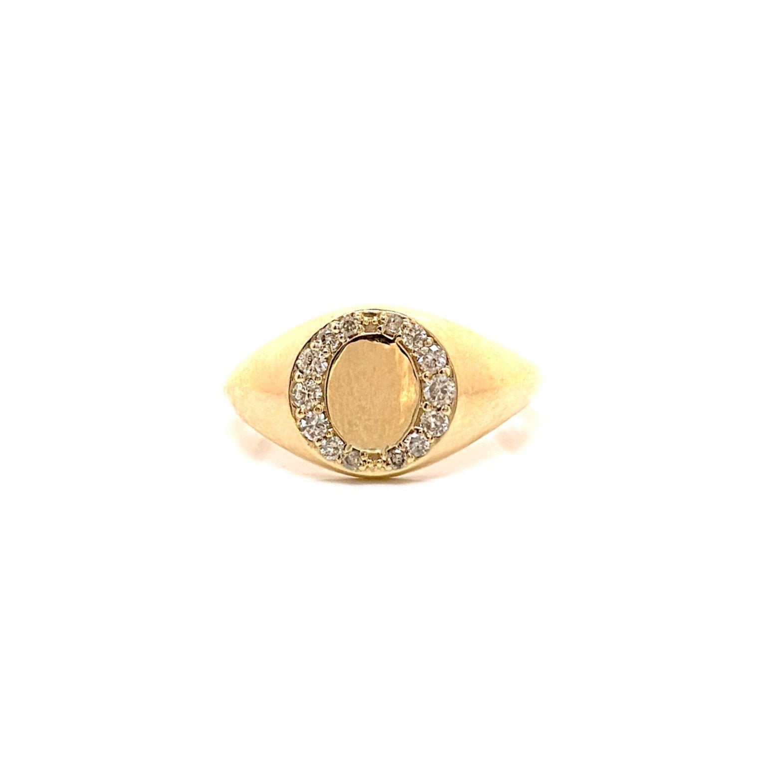 Signet Diamond Ring 14k