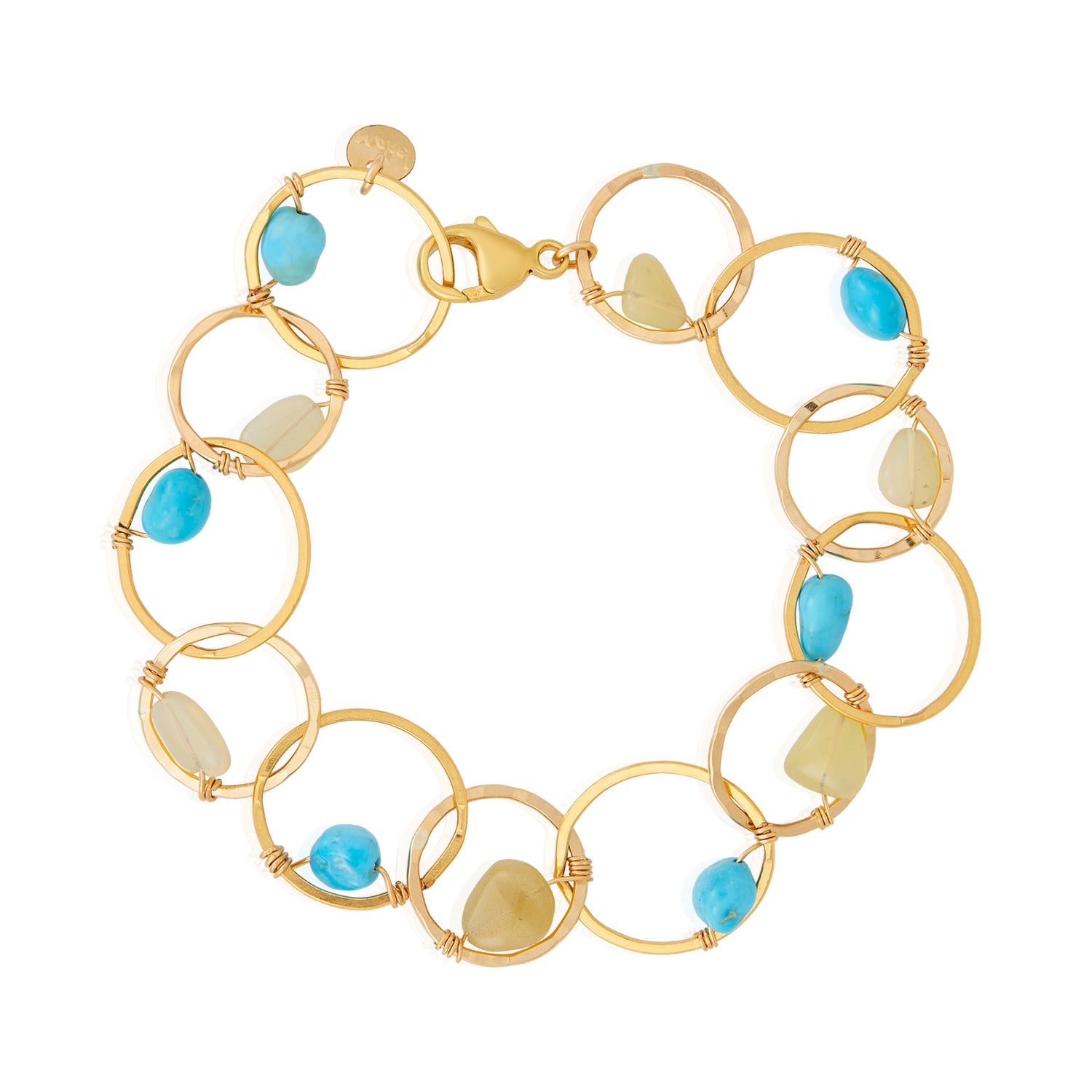 Turquoise Opal Circle Link Bracelet