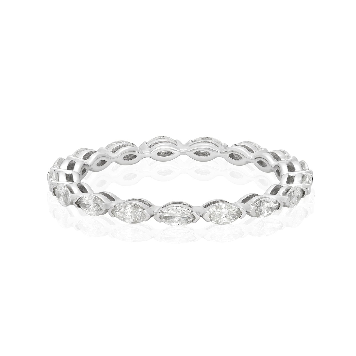 Marquise Diamond All Around Ring 14k white gold