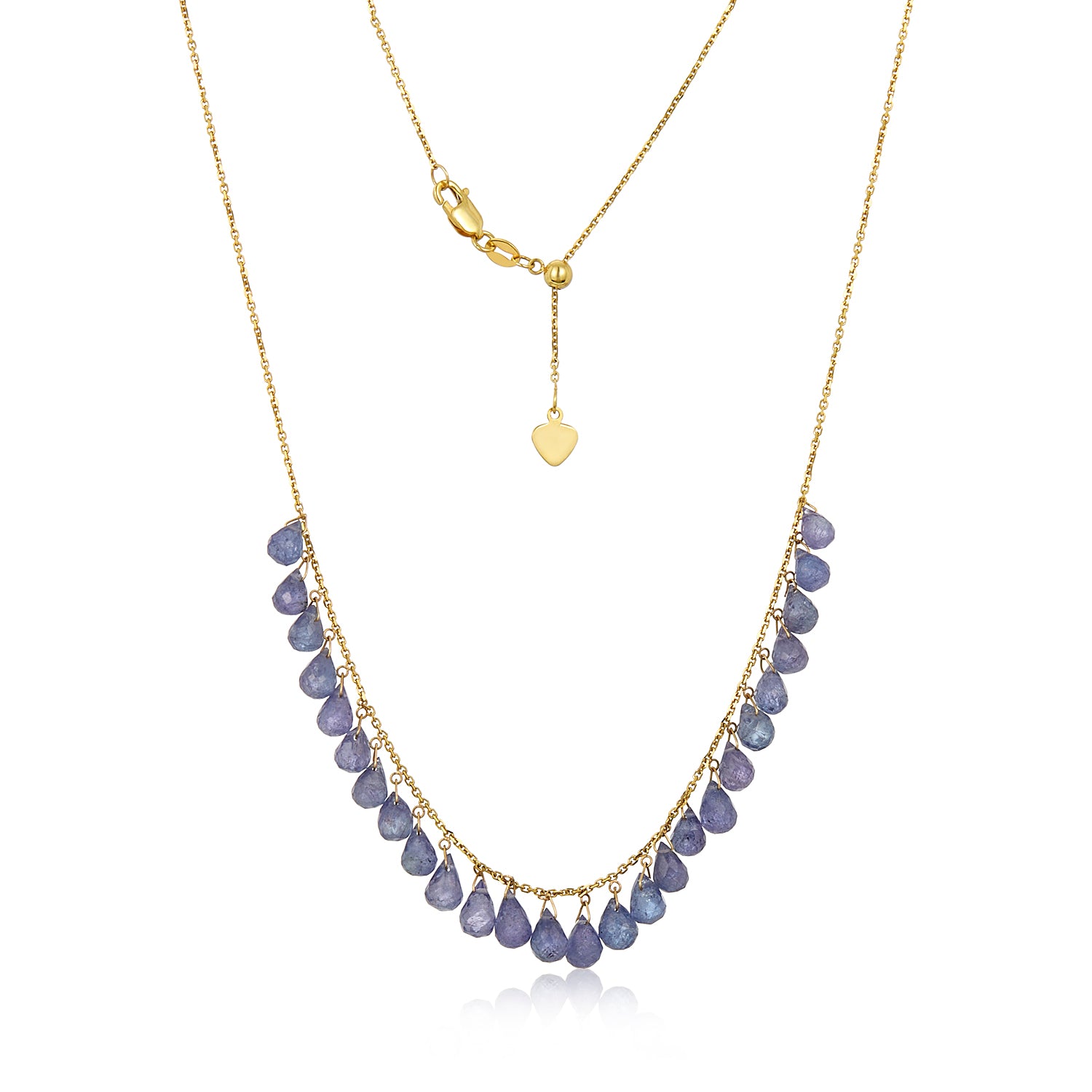 Tanzanite Cluster Necklace in 14k