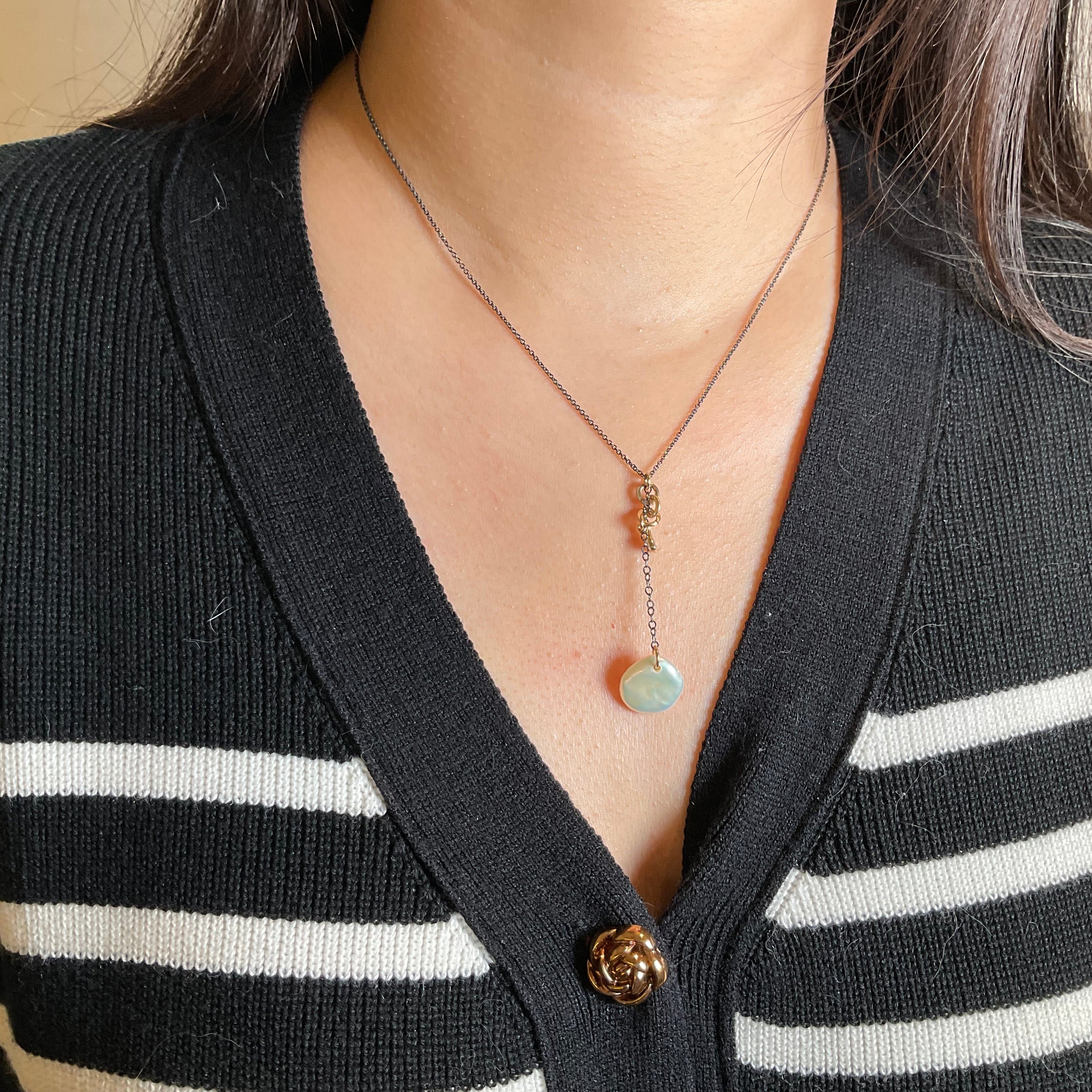 Azure Keshi  Necklace