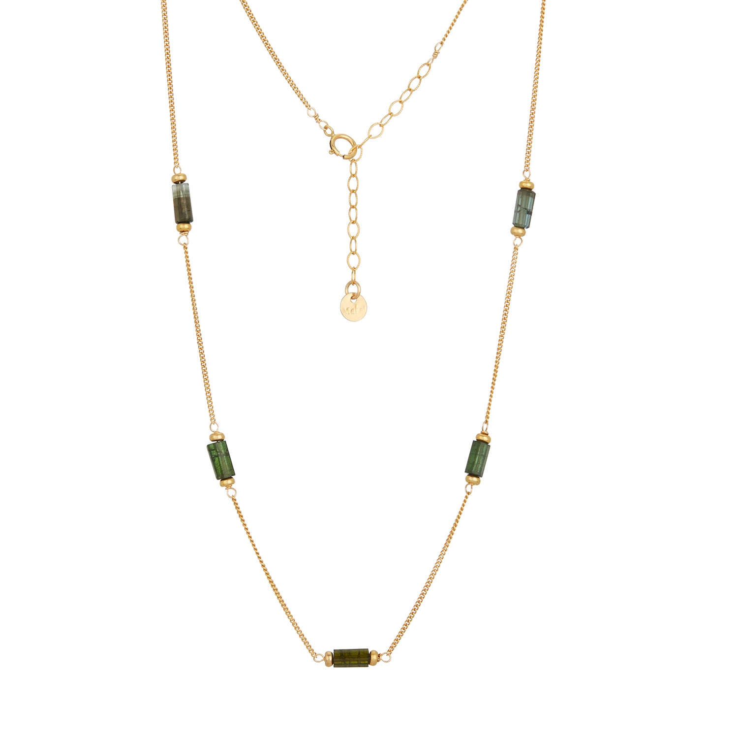 Green Tourmaline Log Necklace