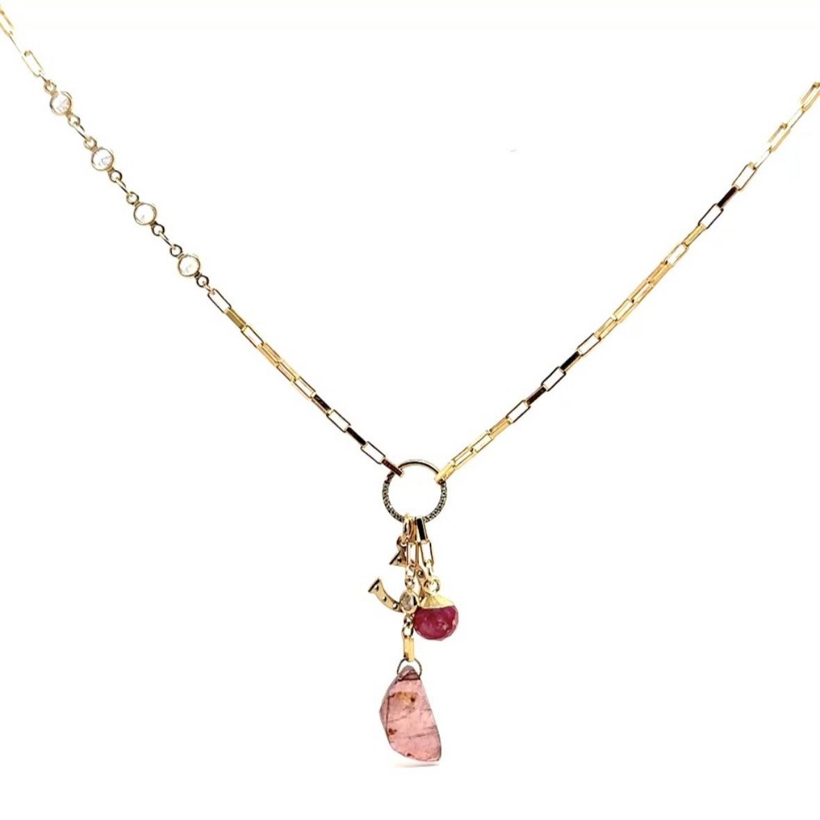 Love In Pink Horseshoe Trio Necklace