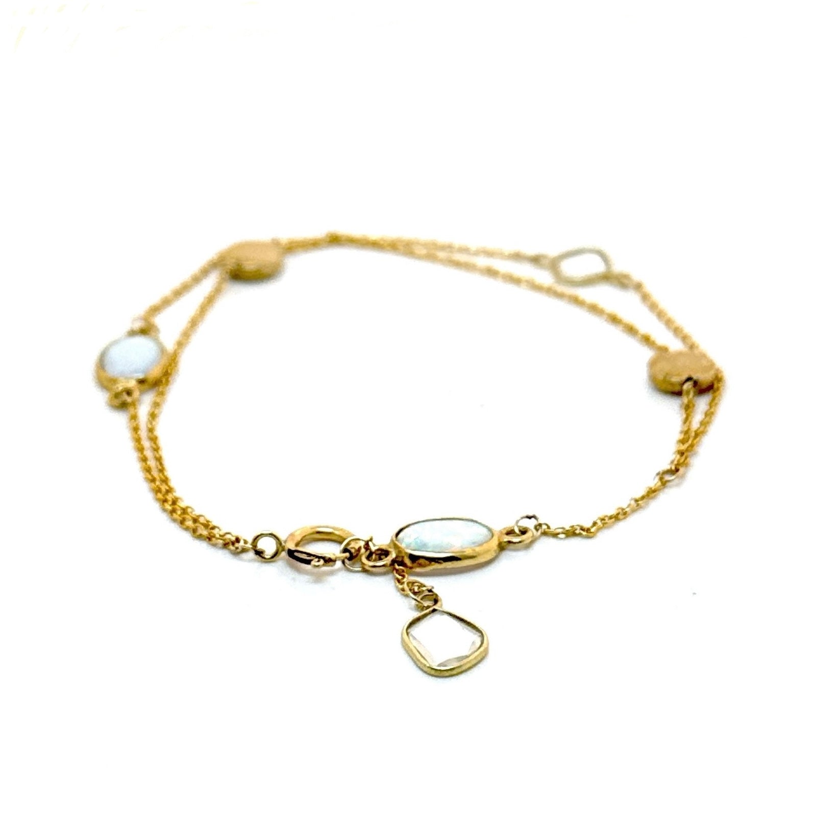 Opal Moissanite Double Strand bracelet