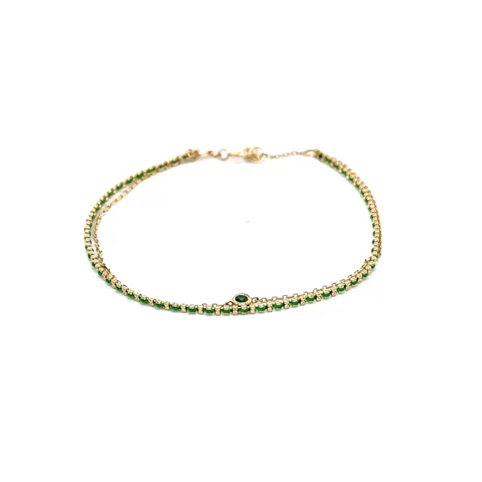 Double Pop Of Color Strands Bracelet 14k