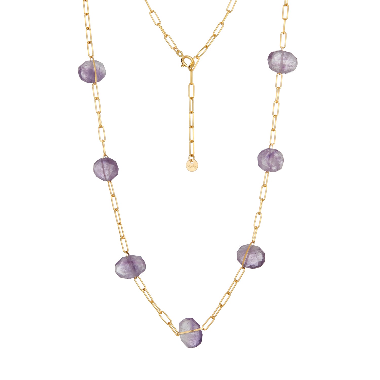 Amethyst Wired Paperclip Necklace