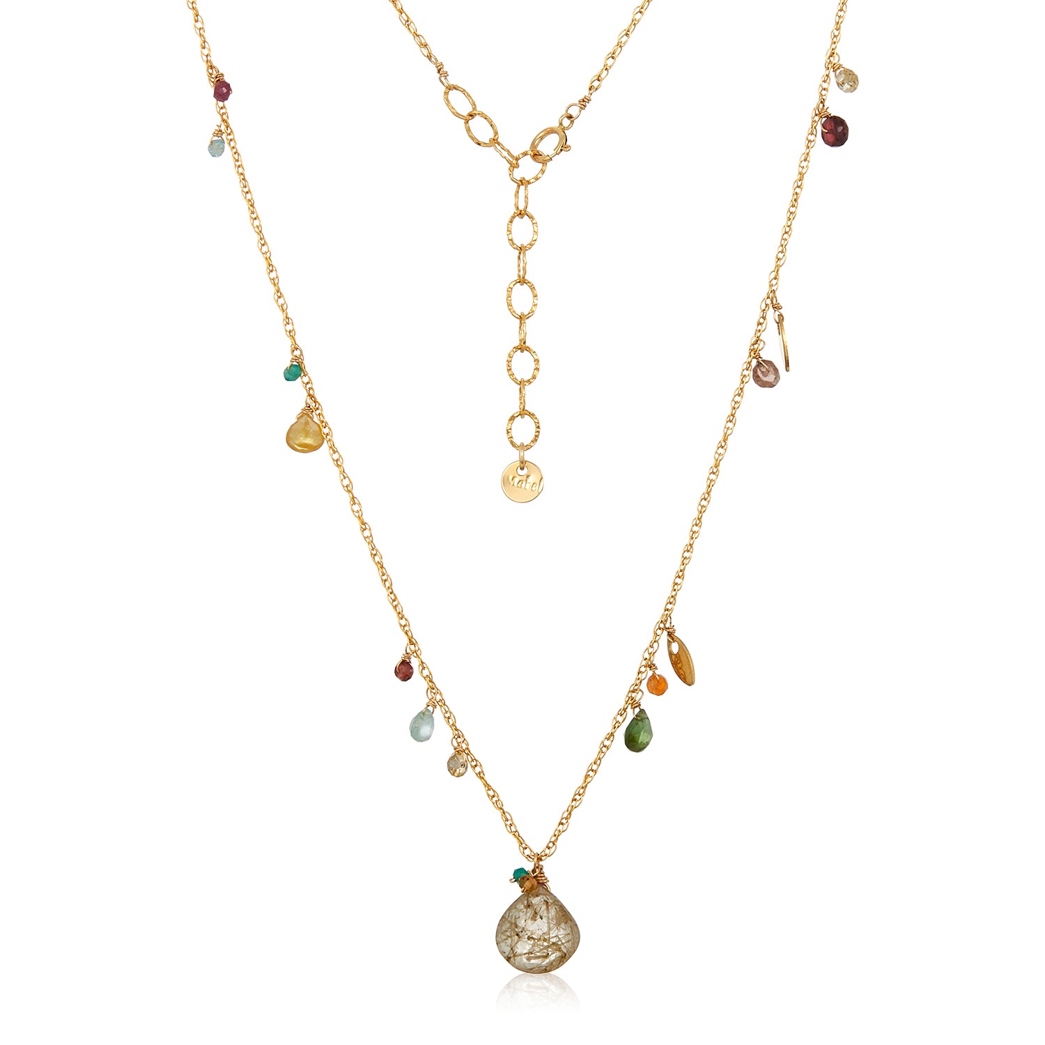 Mixed Color Gem Pendant Necklace