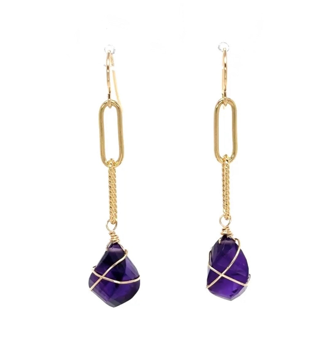 Labradorite Link Earrings