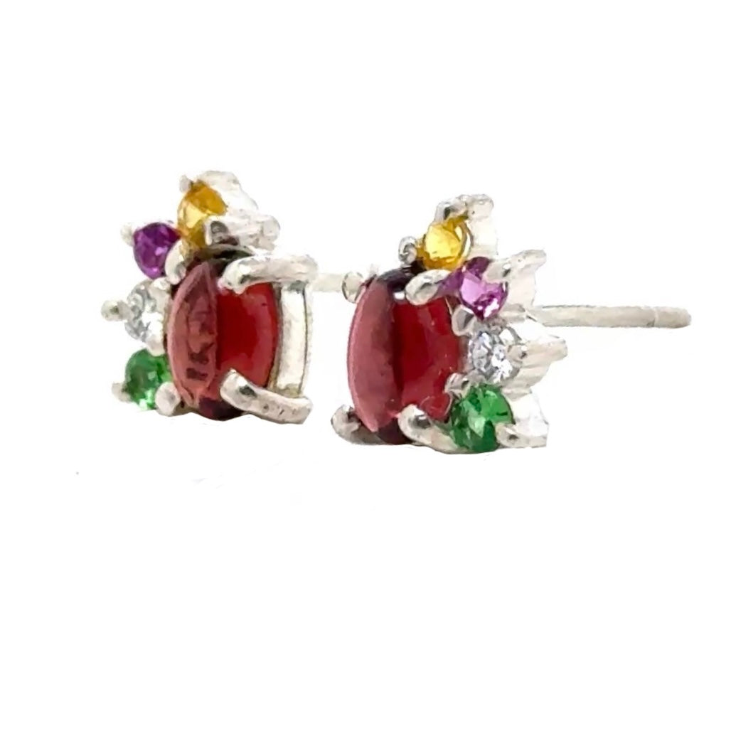Organic Diamond Flare Silver Studs