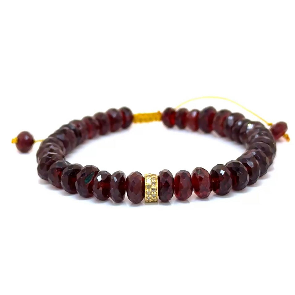 Garnet Row Diamond Roundel Macrame Bracelet