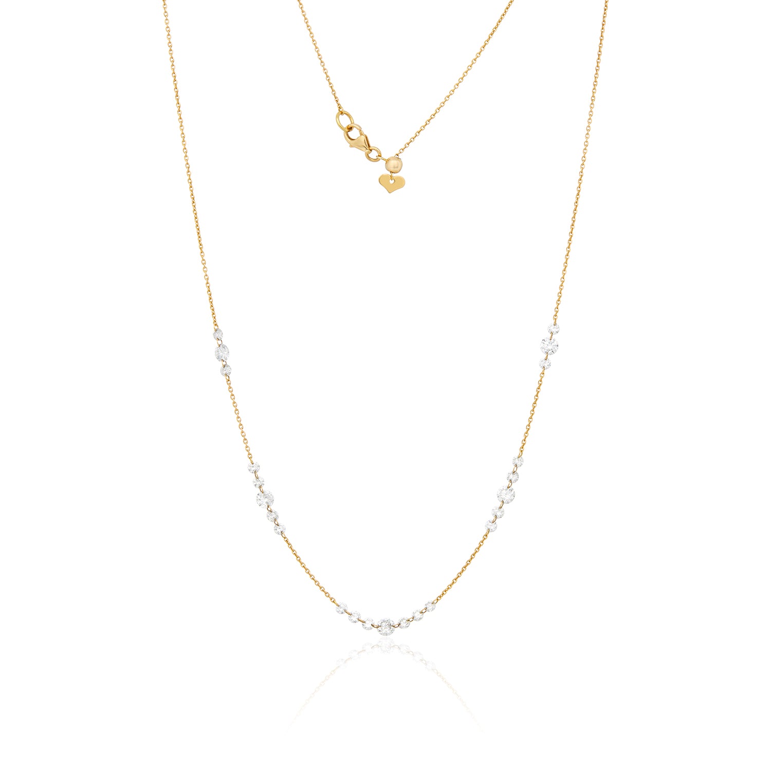 Lab-Grown Diamond Floating Section Necklace
