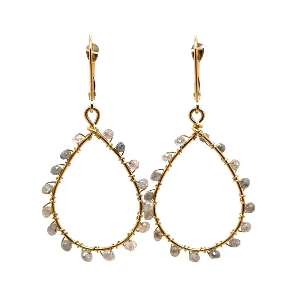 Diamond Dangle Oval Earrings