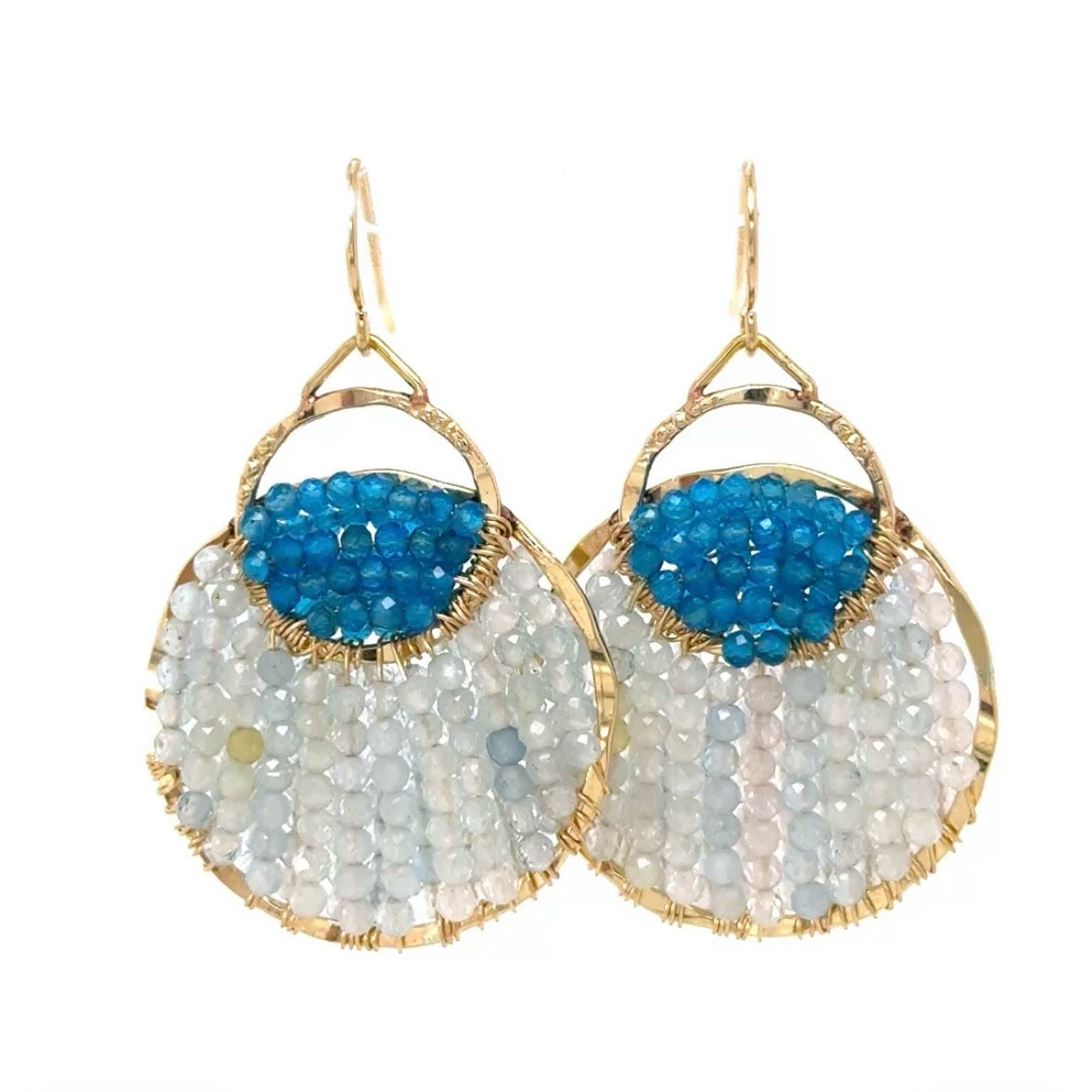 Duo Circle Gem Wired Earrings