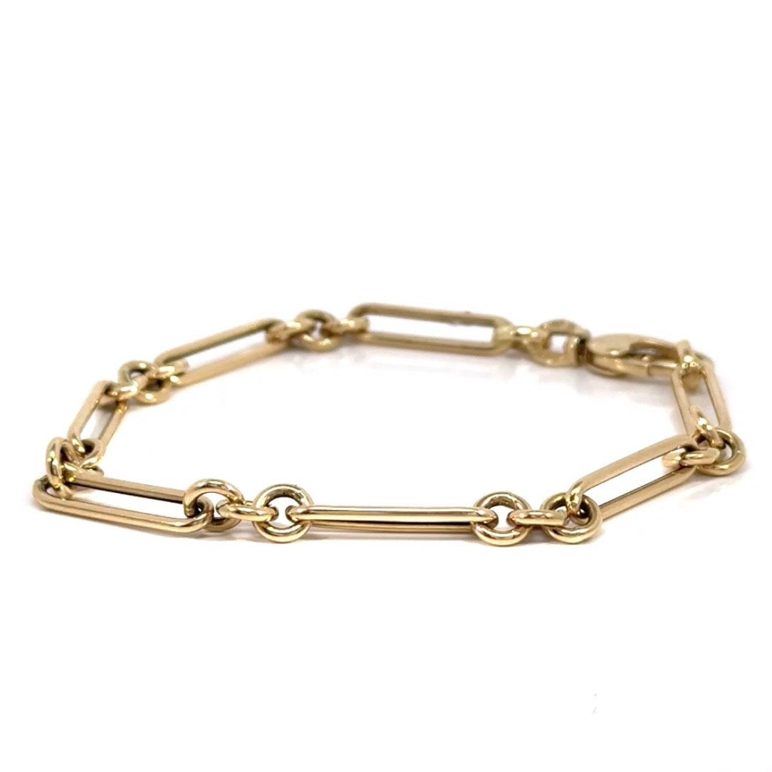 Paperclip Link Bracelet 14k gold
