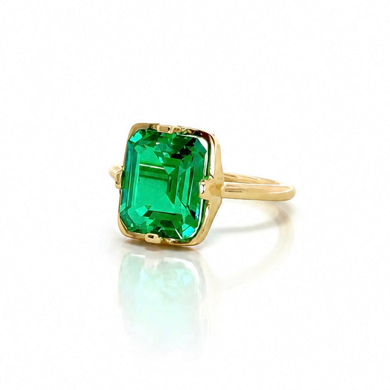 Lab-Grown Emerald 14k Ring