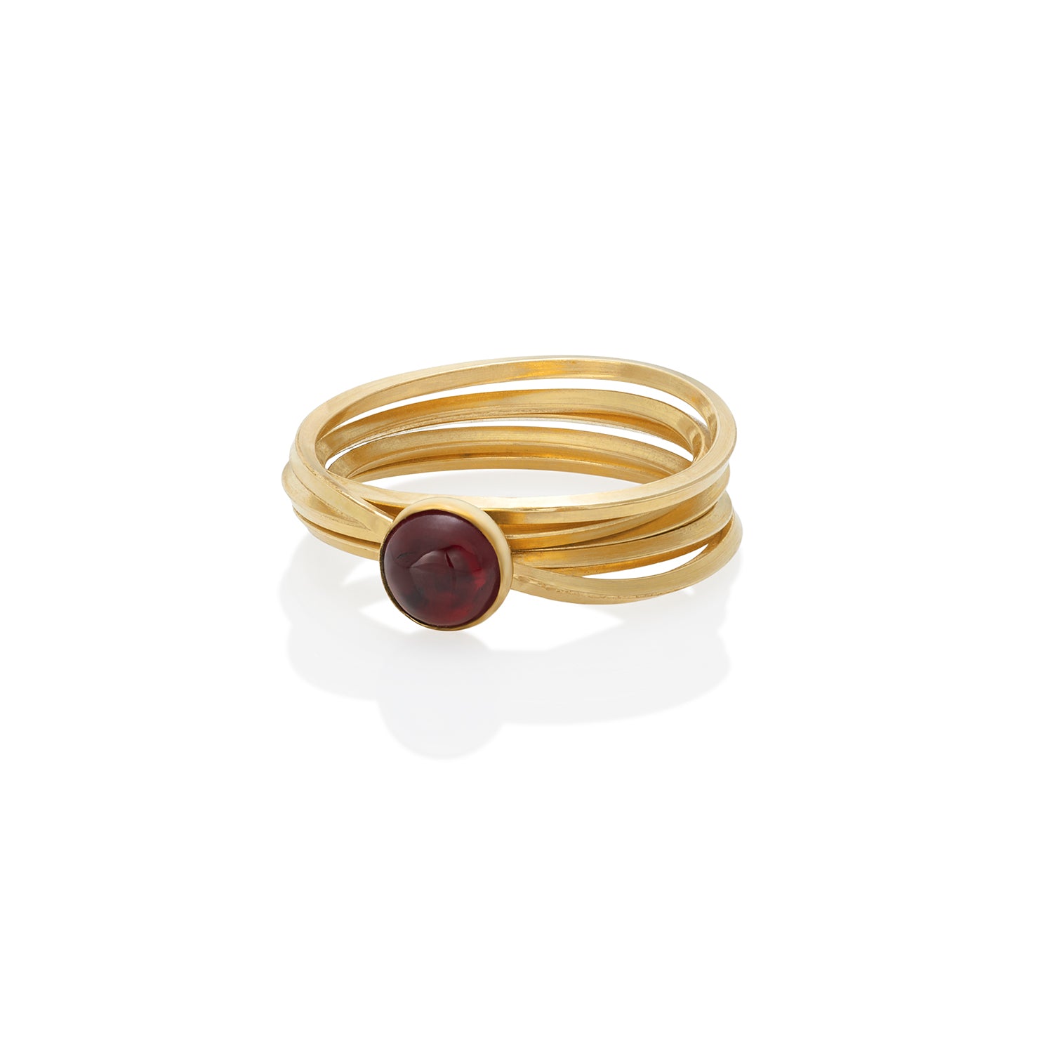 Mia Multi Hoops Mini Gem Ring - Garnet or Aquamarine