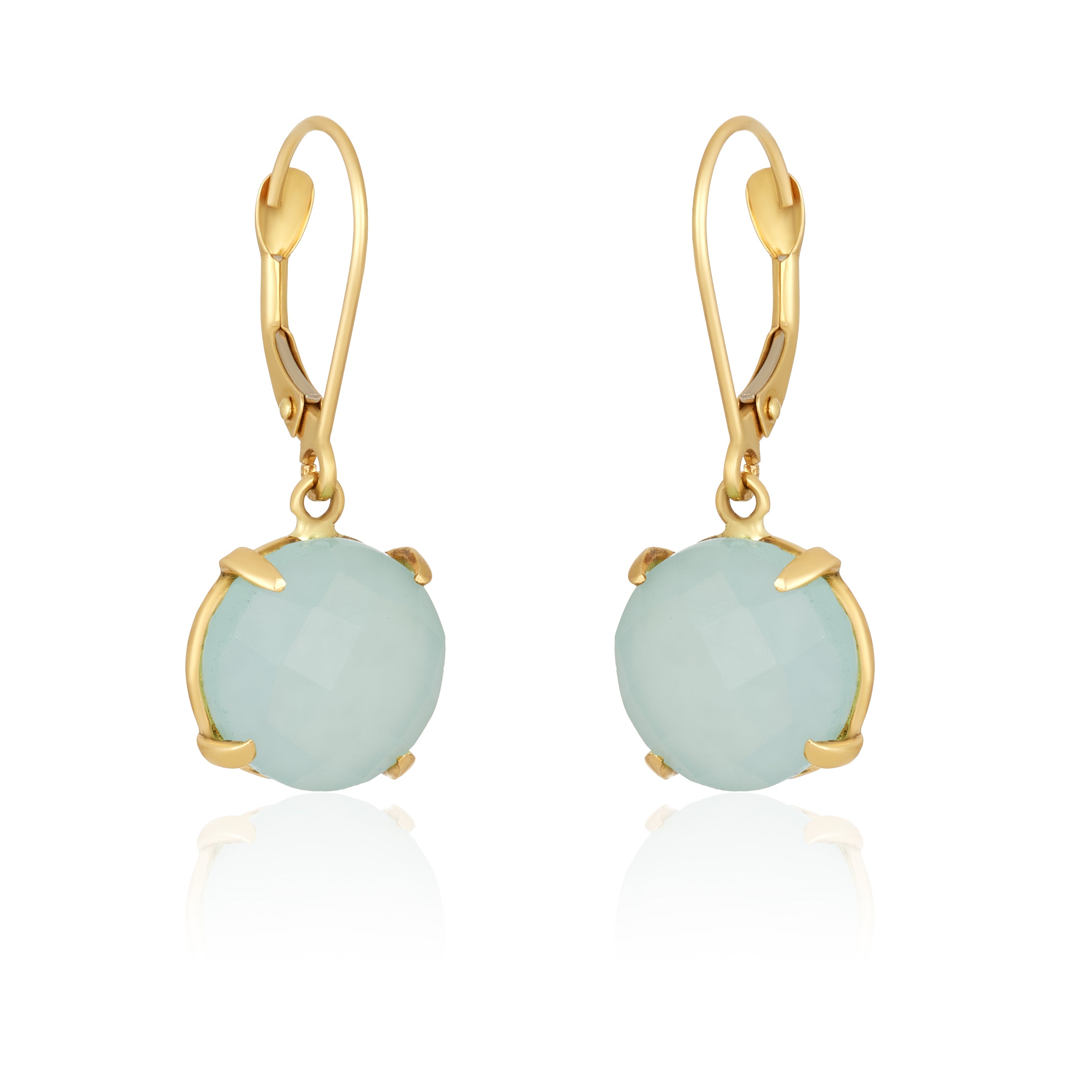 Simply Chalcedony Earrings In 14K