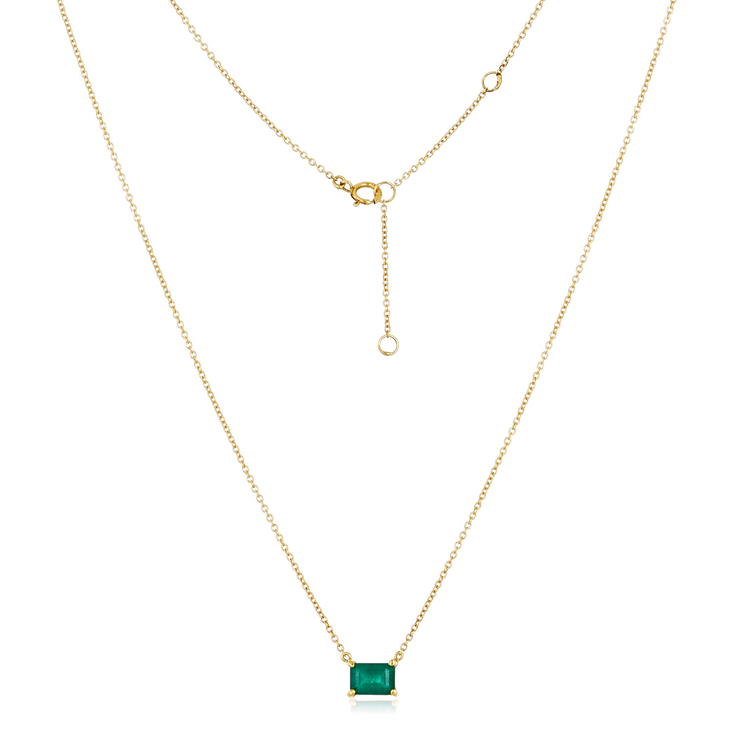 Petite Emerald Necklace in 14k