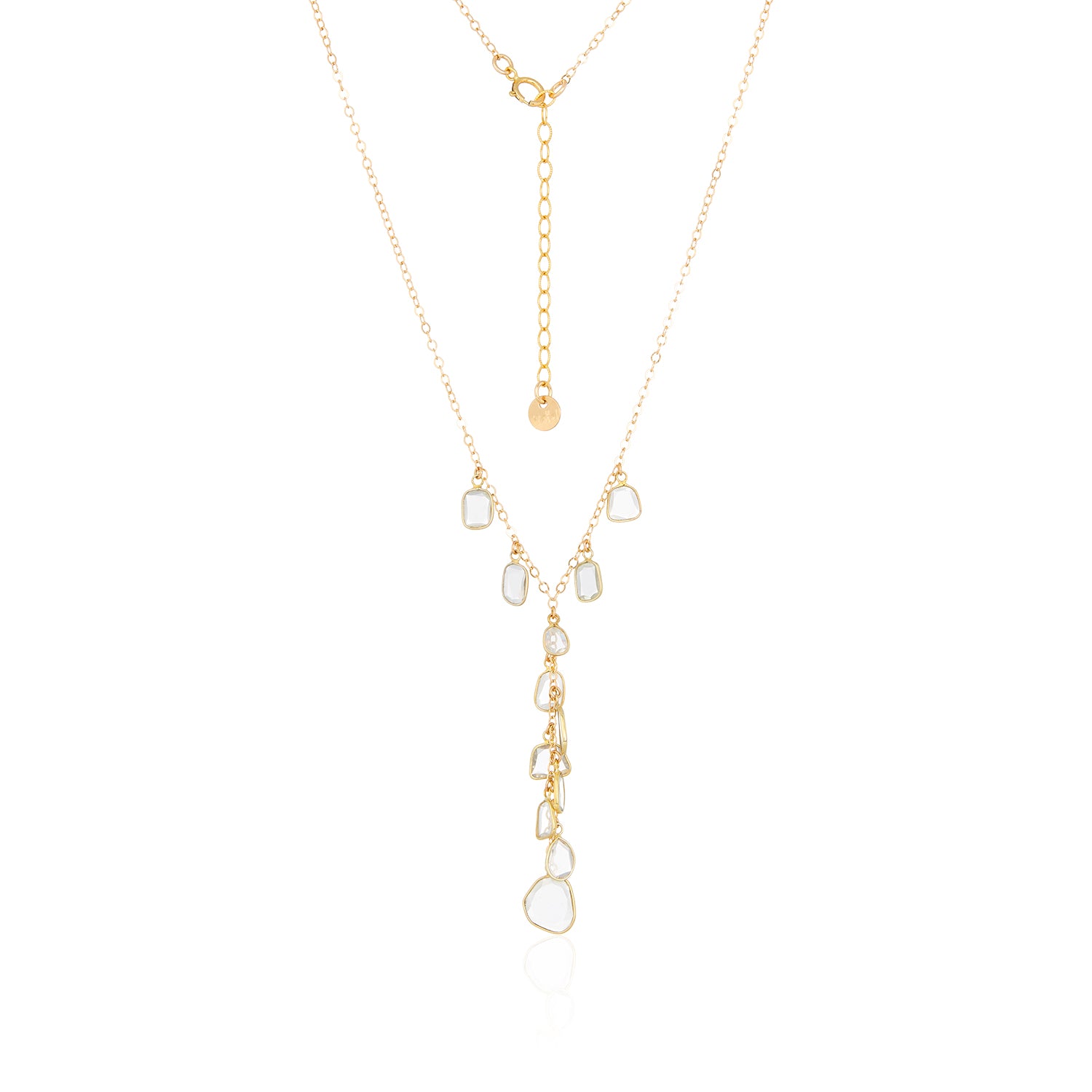 Moissanite Drop Lariat Necklace
