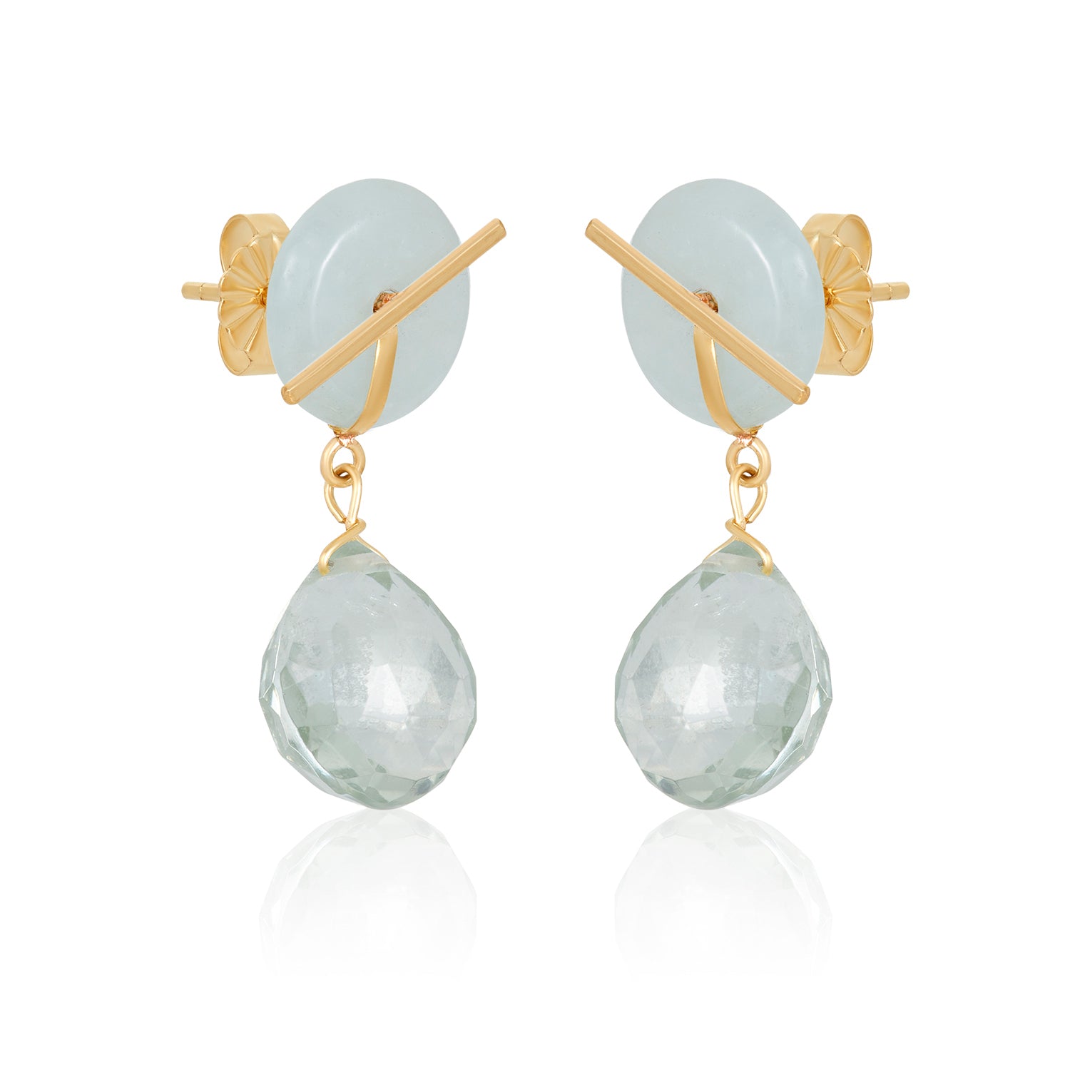 Jade With Green Amethyst Earrings