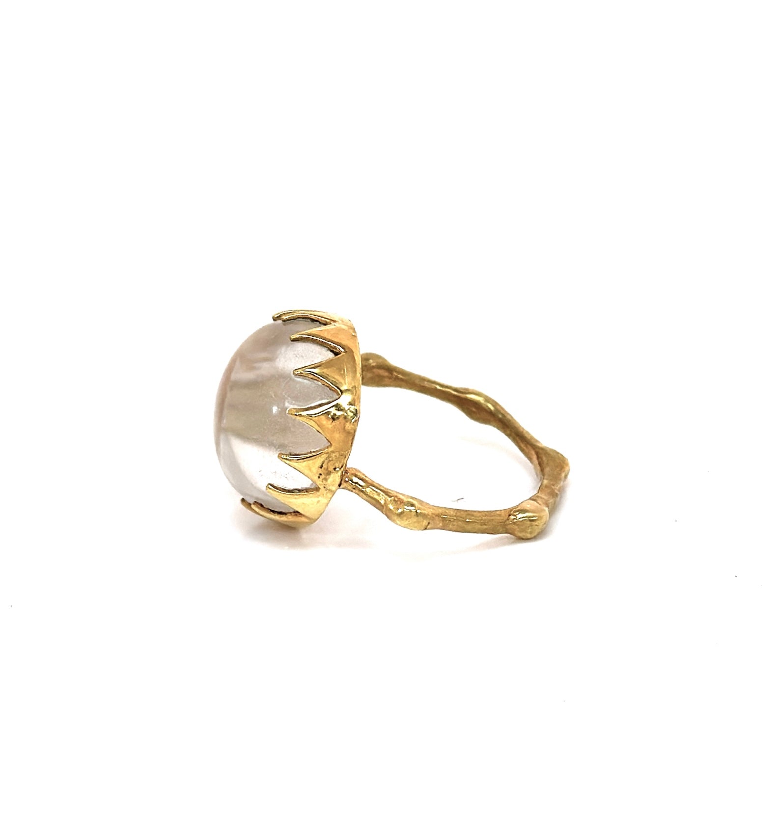 White Quartz Bamboo Ring