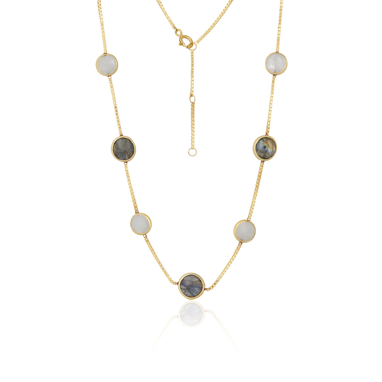 Sarah Labradorite Moon Necklace
