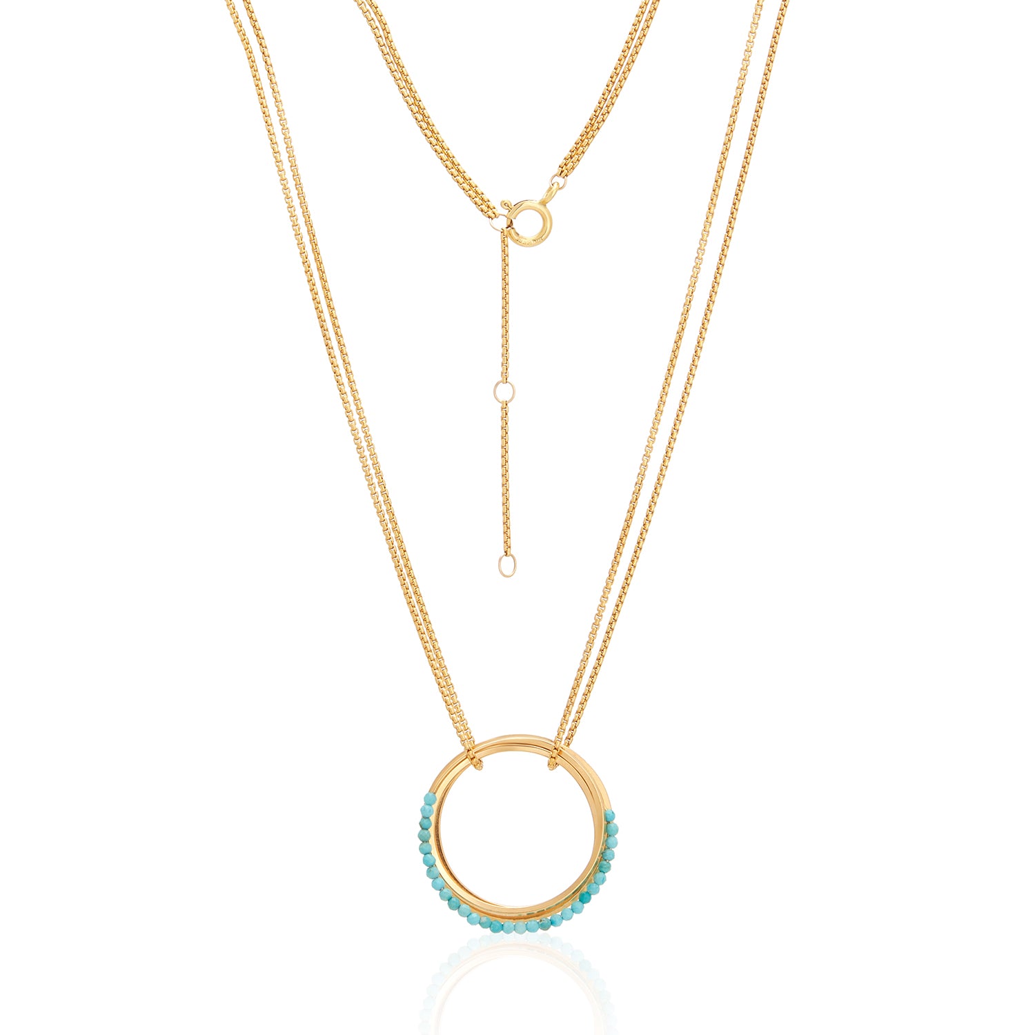 Mia Multi Hoops Pendant Necklace - Turquoise