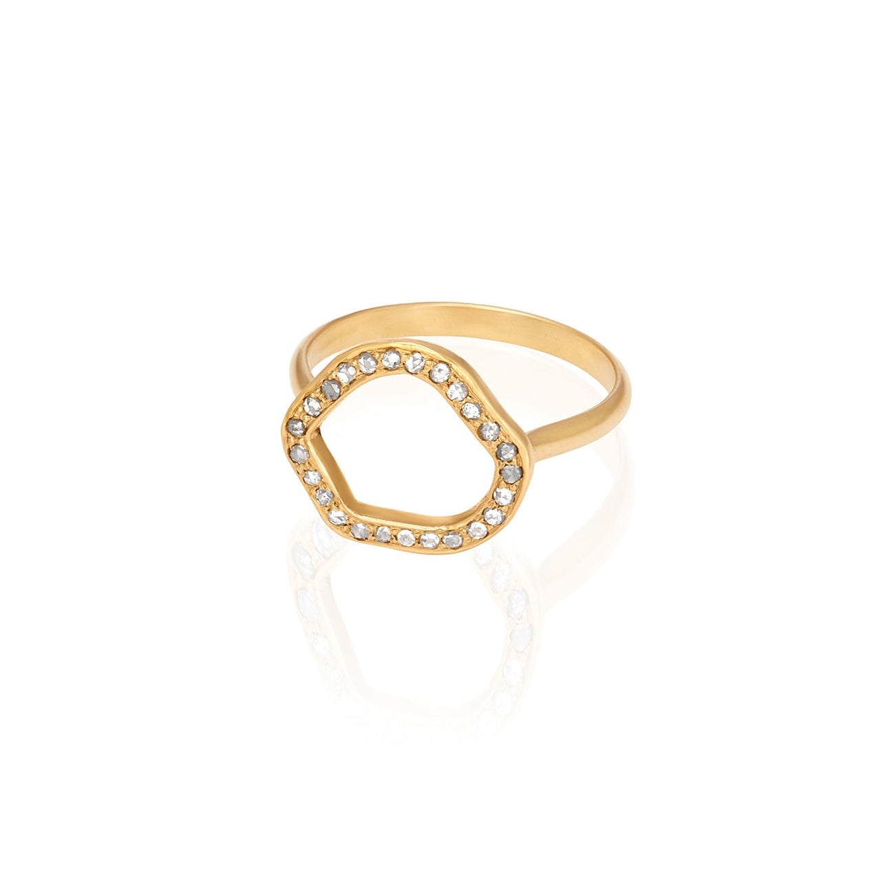 Pave Diamond Halo Ring In 14k