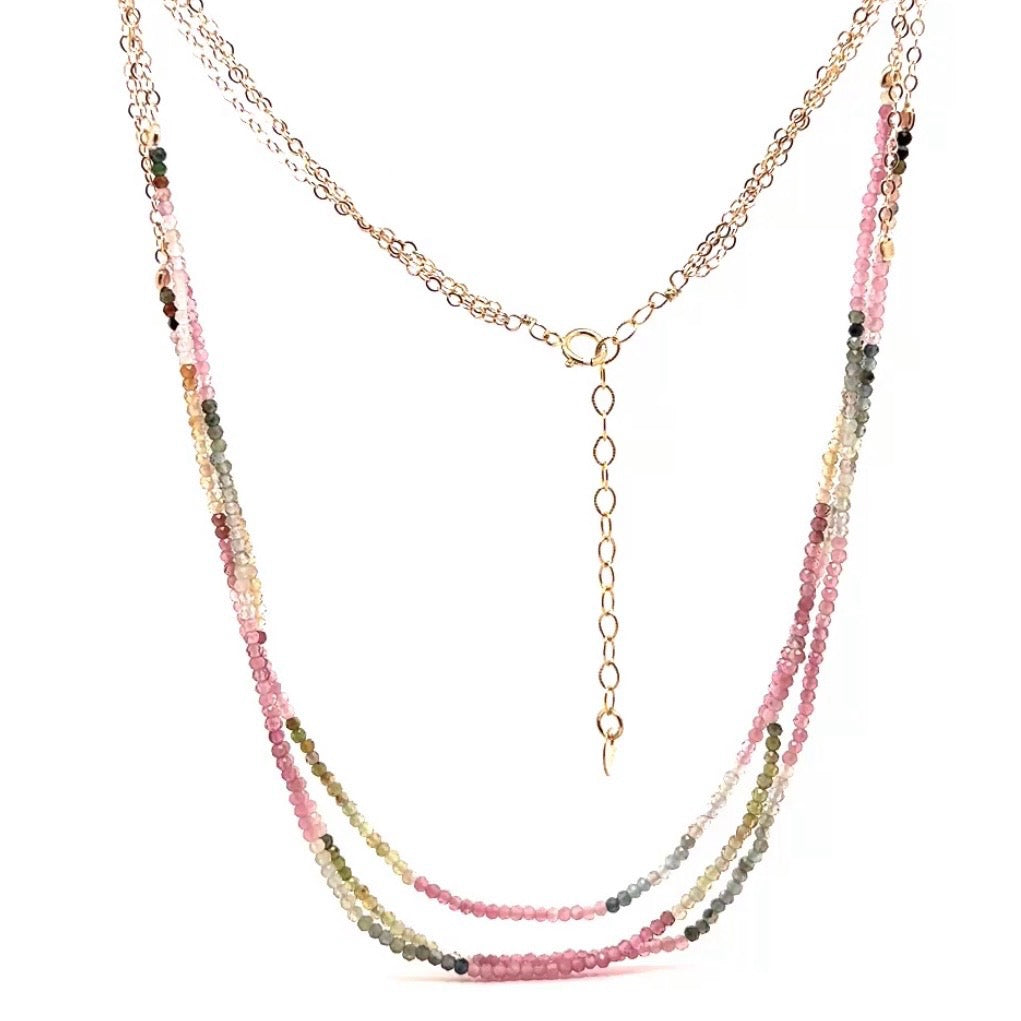 Trio Rainbow Tourmaline Necklace
