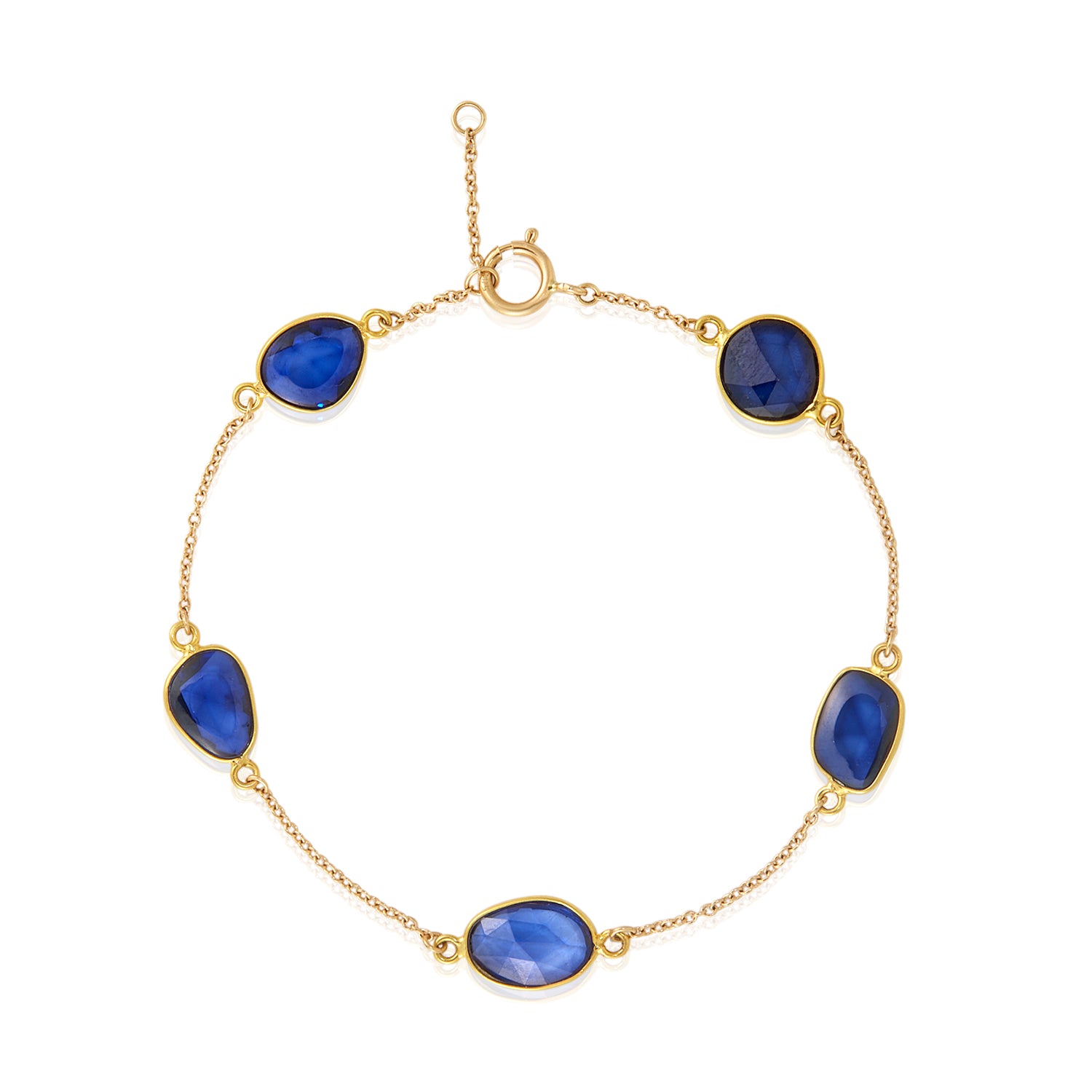 Sapphire bezel section Bracelet in 18k