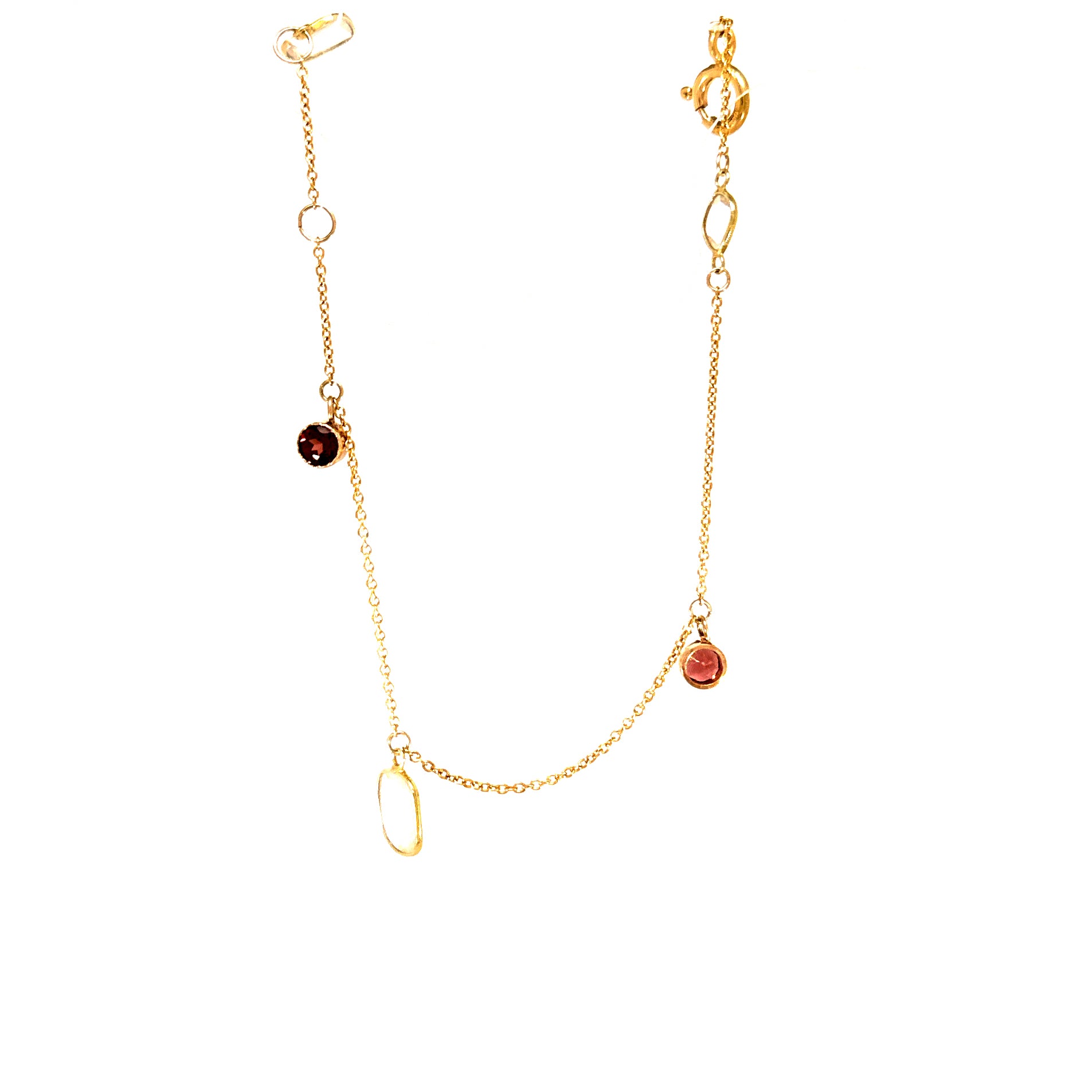 Moissanite Garnet Dangle Bracelet