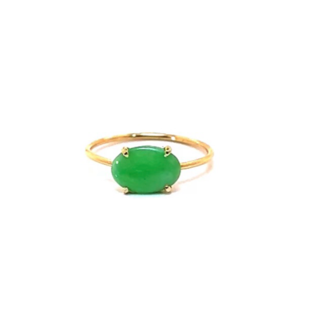 Simply Jade Ring In 14k