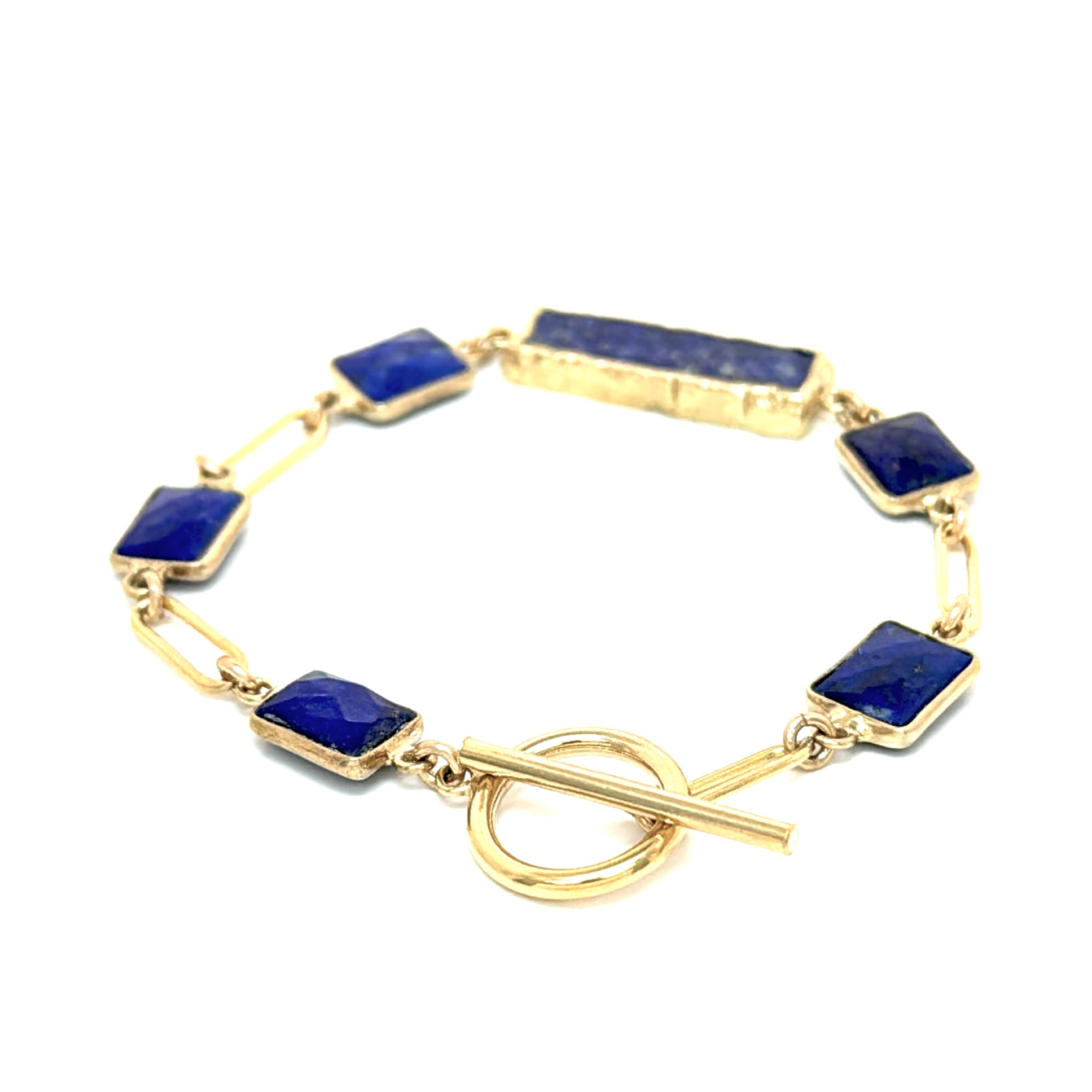 Lapis Slice Bracelet Toggle Bracelet