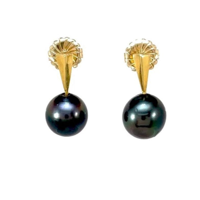 Tahitian Pearl And Spike Earrings